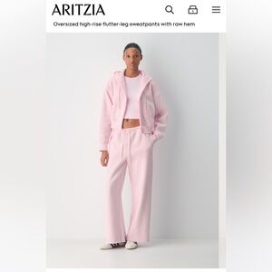 Aritzia Pink Mega Flutter Sweatpants Wide Leg Small